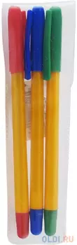 Набор шариковых ручек СТАММ РС16 3 шт разноцветный 1 мм РС16