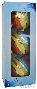 Набор шаров Winter Wings Радуга 8 см 3 шт стекло N07697