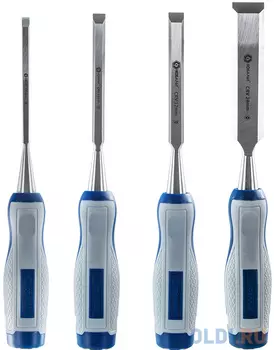 Набор стамесок КОБАЛЬТ 245-671 плоских: 6. 12. 18. 24 х 140 мм. CR-V. двухкомпонентная рукоятка (4