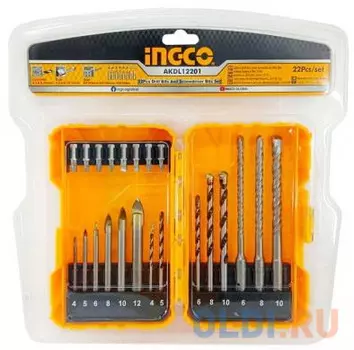 Набор сверл и бит 22шт INGCO AKDL12201
