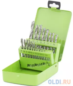 Набор сверл по металлу, 1-10 мм (через 0,5 мм+3,2и4,8 мм), HSS, 21шт, мет.бокс, цилин.хв.// Сибртех