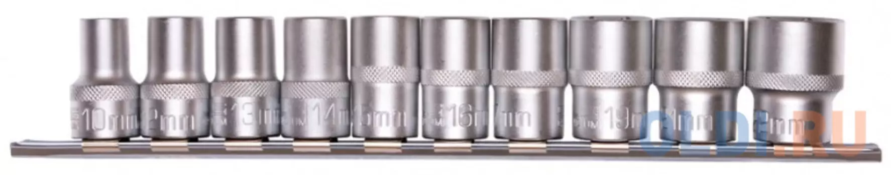 Набор торцевых головок 1/2", 6-ти гр., CrV, 10шт., 10-22мм // Stels