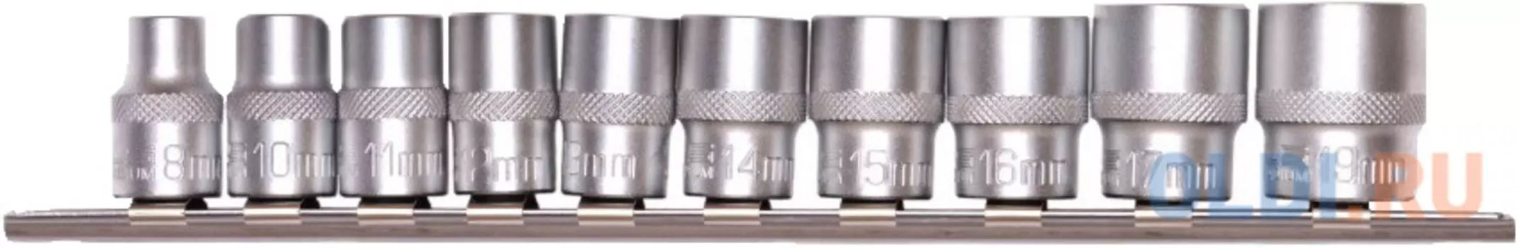 Набор торцевых головок, 3/8", 12-ти гр., CrV, 10шт., 9-19мм // Stels