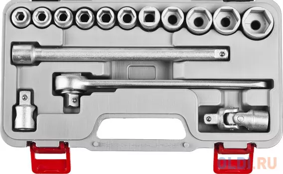 Набор торцовых головок НИЗ 2761-20_z01 Шоферский инструмент №2Д. 40Х.1/2.в пласт кейсе.15 предм