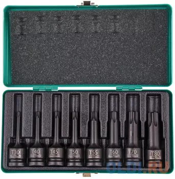 Набор ударных торцевых головок TORX 1/2" в кейсе 8 шт. // Stels