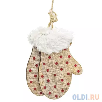 Набор украшений декоративных ВАРЕЖКИ, 2 шт, 7*5 см, дерево