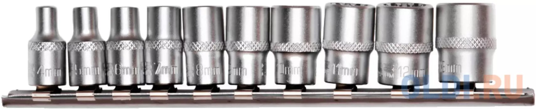 Набор универсальных торцевых головок 1/4", Spline, CrV, 10шт., 4-13мм // Stels