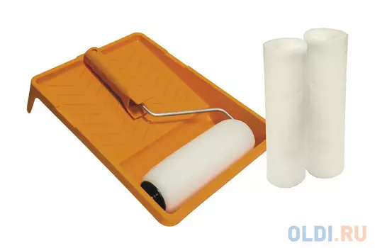 НАБОР ВАЛИК ПОРОЛОНОВЫЙ 180 ММ + ВАННОЧКА + 2 ШУБКИ (1/5) "ШАБАШКА" 108-2002