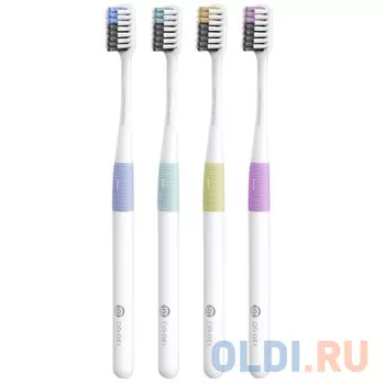 Набор зубных щеток DR.BEI Bass Toothbrush Classic with Travel Package (4 Pieces)