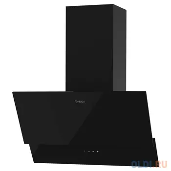 Наклонная вытяжка, 60 см, электронное управление, сенсорная панель, 3 скорости работы, производительность 950 м?/ч, LED освещение, черный, металл, сте