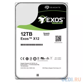 Накопитель на жестком магнитном диске Seagate Жесткий диск Exos X14 HDD 12TB 512E ST12000NM0038 3.5" SAS 12Gb/s 256Mb 7200rpm
