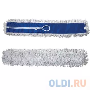 Насадка МОП плоская 100 см для цельной швабры-рамки, завязки, хлопок, держатель 601506, ЛАЙМА PROFESSIONAL, 601511