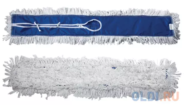 Насадка МОП плоская 90 см для цельной швабры-рамки, завязки, хлопок, держатель 601506, ЛАЙМА PROFESSIONAL, 601509