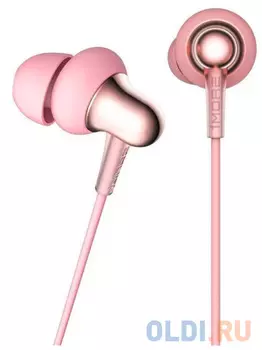 Наушники 1MORE E1025-Pink внутриканальные с микрофоном,20 - 20000 Гц,98 дБ,32 Ом,5 мВт,mini jack 3.5 mm