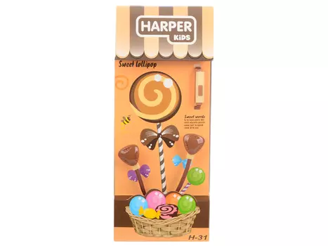 Наушники (гарнитура) HARPER KIDS H-31 Brown Проводные / Внутриканальные с микрофоном / Коричнивые / 20 Гц - 20 кГц / Двухстороннее / Mini-jack / 3.5 мм