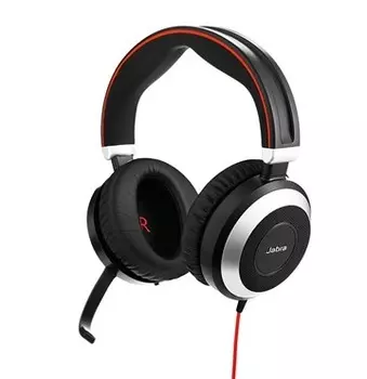 Наушники (гарнитура) JABRA EVOLVE 80 MS Stereo Black Проводные / Полноразмерные с микрофоном / Одностороннее / USB / miniJack 3.5 мм