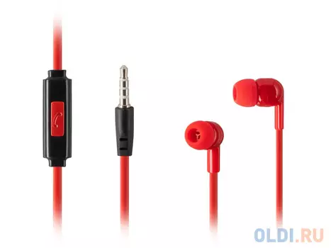 Наушники HARPER HV-106 / Проводные / Внутриканальные с микрофоном / Красные / 20 Гц - 20 кГц / Двухстороннее / Mini-jack / 3.5 мм