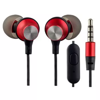 Наушники Perfeo LODE Red Проводные / Внутриканальные с микрофоном / 20 - 20 000 Гц / 100 дБ / miniJack 3.5 мм