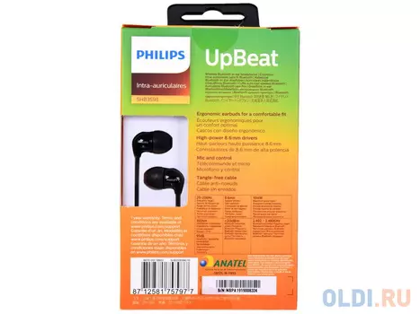 Наушники Philips SHB3595BK/10 Bluetooth чёрный