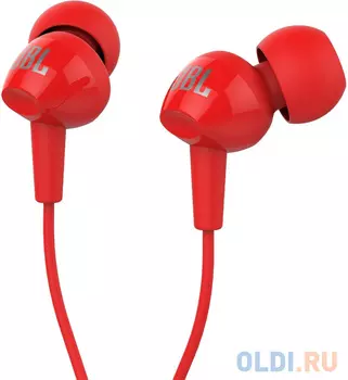 НАУШНИКИ ПРОВОДНЫЕ JBL C100SI гарнитура красные ( JBL C100SI RED)
