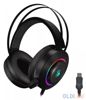 Наушники с микрофоном A4Tech Bloody G521 черный 2.3м мониторные USB оголовье (G521 (BLACK))