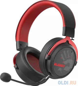 Наушники с микрофоном A4Tech Bloody MR590 Sports красный/черный 1.5м мониторные BT/Radio/3.5mm оголовье (MR590+ WIRED/SPORT RED)