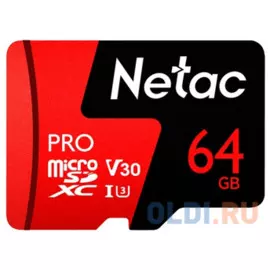 Netac MicroSD card P500 Extreme Pro 64GB, retail version w/o SD adapter