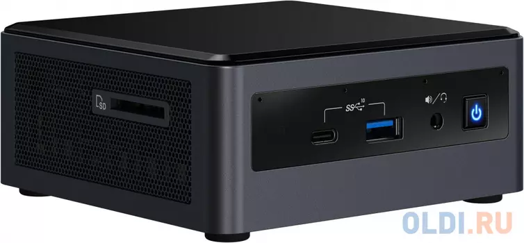 Nettop Intel NUC, Intel Core i7-10710U, 4.7 GHz Turbo, 8GB DDR4-2666 SODIMM pre-installed (up to 64Gb max), VGA Intel UHD Graphics (USB-C(DP1.2)+HDMI 2.0a), 4xUSB3.1, 1x16Gb m.2 SSD (intel Optane), 1x1TB SATA3 2.5HDD, GBL, WiFi+BT, SDXC slot, Black,VESA, powercord EU, IR-port, Kensington Lock, Win10 Home, 999MA4