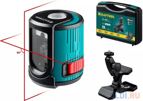 Нивелир лазерный KRAFTOOL CL 20 #5 20 м, IP54, точн. +/-0,2 мм/м, держатель, в кейcе