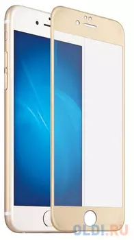 Закаленное стекло 3D с цветной рамкой (fullscreen) для iPhone 7 DF iColor-09 (gold)