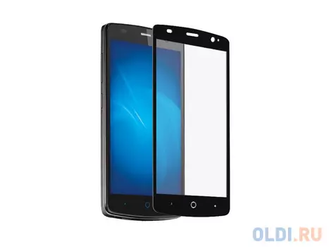 Закаленное стекло с цветной рамкой (fullscreen) для ZTE Blade L5 Plus DF zColor-06 (black)