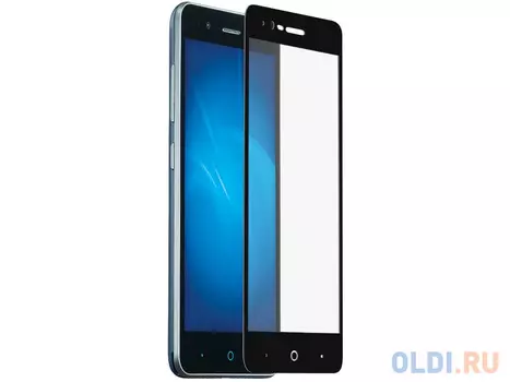 Закаленное стекло с цветной рамкой (fullscreen) для ZTE Blade A510 DF zColor-03 (black)