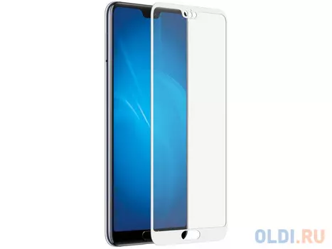 Закаленное стекло с цветной рамкой (fullscreen) для Huawei P20 DF hwColor-39 (white)