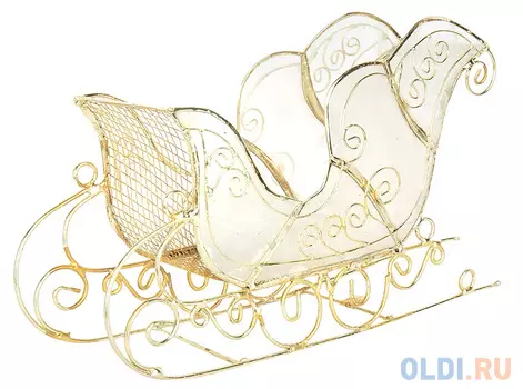 Украшение Winter Wings "Сани" 18*11 см 1 шт перламутровый металл