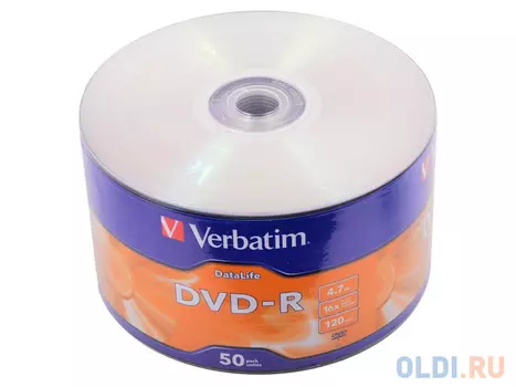 Диски DVD-R 4,7GB Verbatim 16x Shrink/50 DataLife