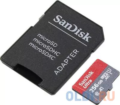 Карта памяти Micro SDXC 256Gb Class 10 Sandisk SDSQUAR-256G-GN6MA + адаптер SD