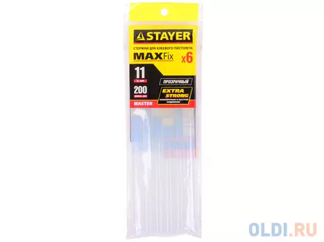 Стержни Stayer Master для клеевых пистолетов 11х200мм 6шт прозрачный 2-06821-T-S06