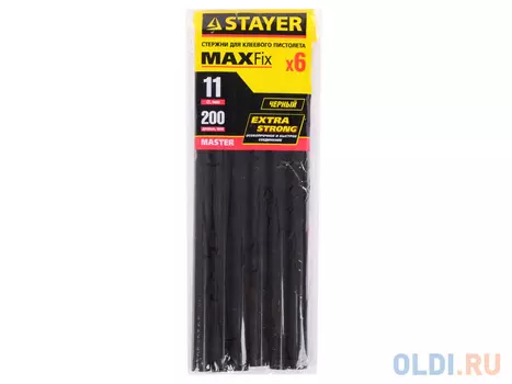 Стержни Stayer Master для клеевых пистолетов 11х200мм 6шт черный 2-06821-D-S06
