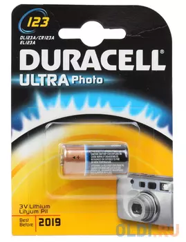 Батарейки DURACELL (123) CR123 1 шт