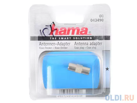 Адаптер Hama антенный коаксиальный (m-m) металлический H-43490