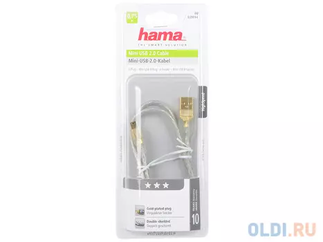 Кабель miniUSB 0.75м HAMA 00039744 круглый прозрачный