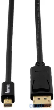 Кабель mini DisplayPort-Display Port 1.8м Hama 54563 позолоченные контакты