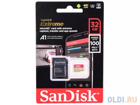 Карта памяти Micro SDHC 32Gb Class 10 Sandisk SDSQXAF-032G-GN6MA + адаптер