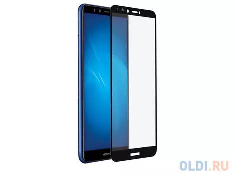 Закаленное стекло с цветной рамкой (fullscreen+fullglue) для Huawei Honor 7A Pro/Y6 (2018)/Honor 7C/Y6 Prime (2018) DF hwColor-54 (black)