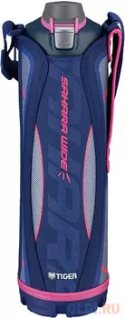 Термос спортивный Tiger MME-C150 Navy 1,5 л, цвет синий (для холодных напитков, нержавеющая сталь, ширина горловины 7см, чехол с регулируемым наплечным ремнем в комплекте)