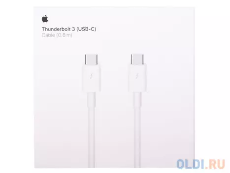 Кабель Type-C 0.8м Apple Thunderbolt 3 круглый белый