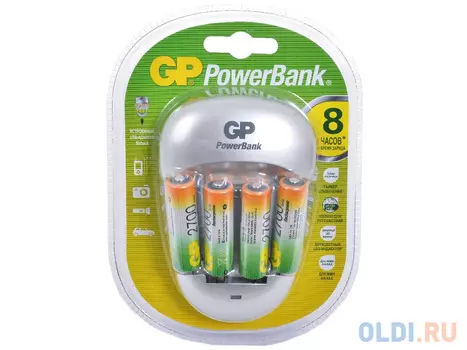 Зарядное устр. GP Quick3 + Аккум. 4шт, AA, 2700mAh, NiMH 8 часов (PB27PGS270)