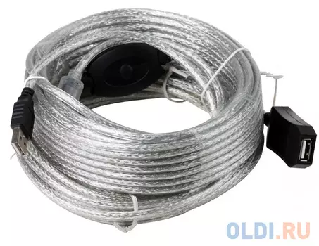 Кабель удлинитель активный(с усилителем) USB2.0-repeater, AM/AF 15м Aopen<ACU823-15M