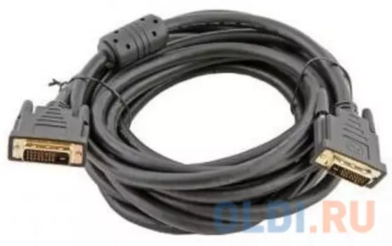 Кабель VCOM DVI-DVI Dual Link (25M-25M), 5m, 2 фильтра, позолоченные контакты <VDV6300-5M