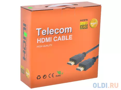 Кабель HDMI 19M/M Ver1.4 +3D Telecom 15м, Carton Packing 2 фильтра